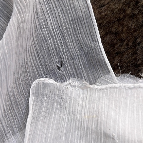 Vintage Y2K Badgley Mischka 80” 3D Sheer Organza Scarf Wrap Shawl Coverup White - Picture 14 of 15